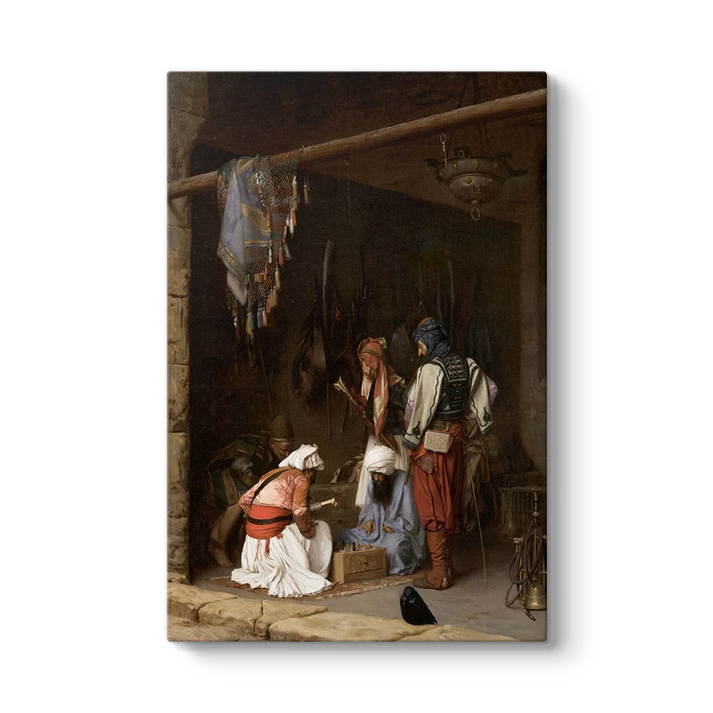 Jean Leon Gerome - Satranç Oynayan Başı Bozuk Askerleri Tablosu